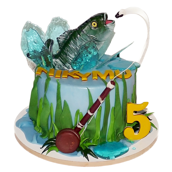 Tématický dort rybaření - pstruh