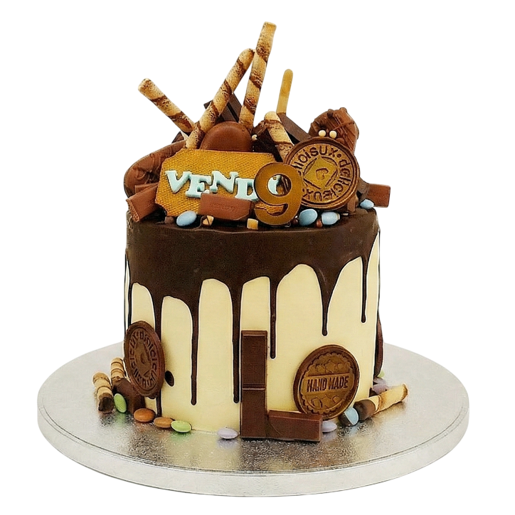 Slavnostní dort s čoko sladkostmi