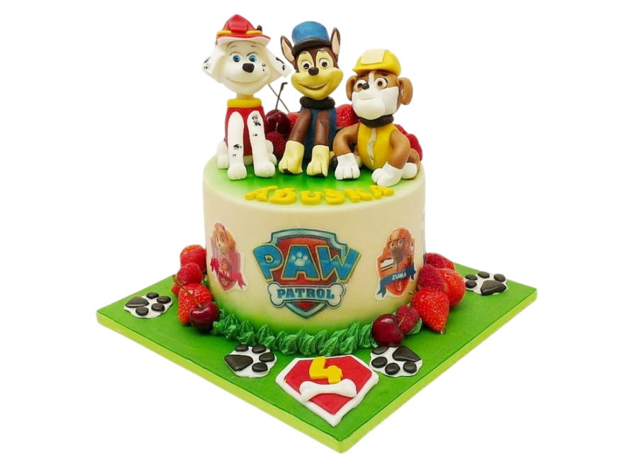 Dětský dort Tlapková patrola - s jahodami