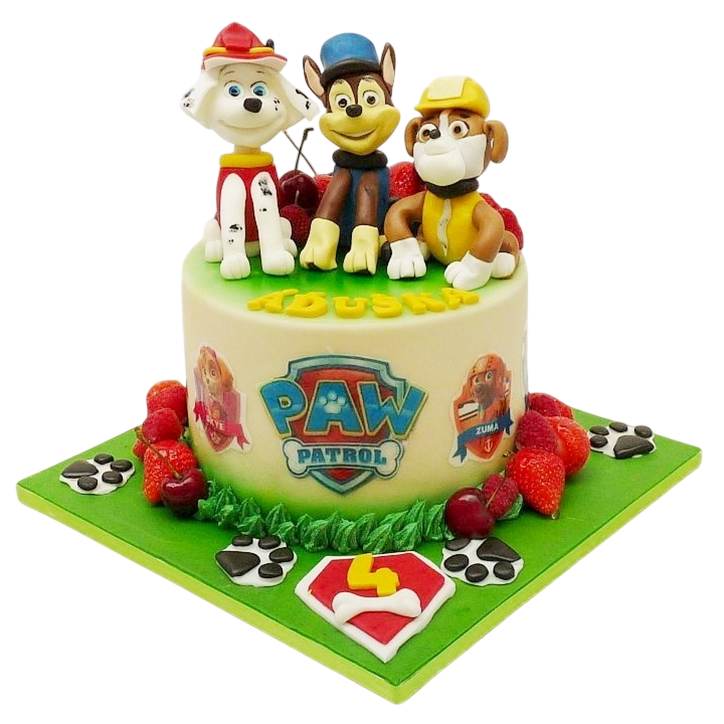 Dětský dort Tlapková patrola - s jahodami