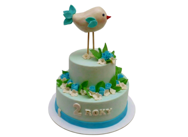 Dětský dort s ptáčkem