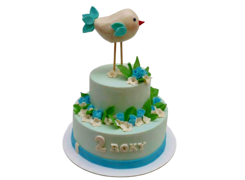 Dětský dort s ptáčkem