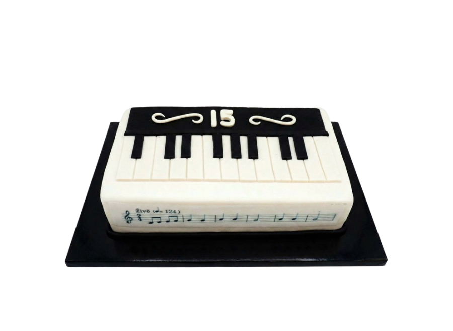 Modelovaný dort klaviatura