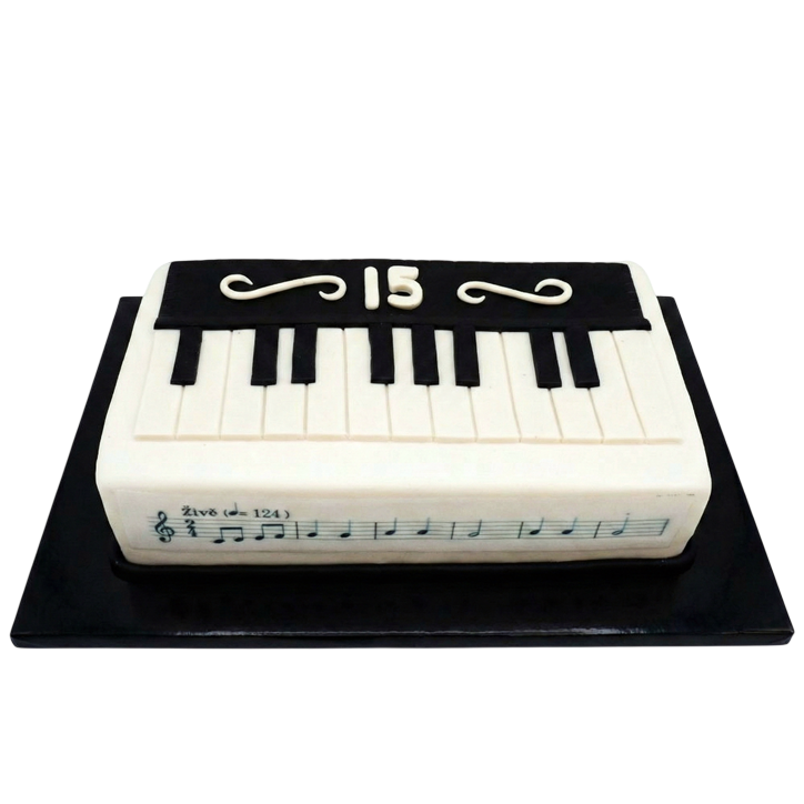 Modelovaný dort klaviatura