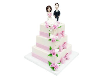 Svatební dort s mašlemi