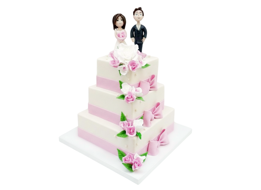 Svatební dort s mašlemi