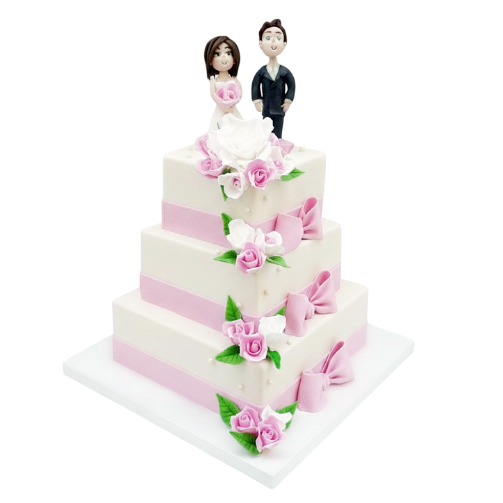 Svatební dort s mašlemi