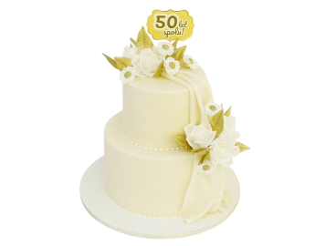 Slavnostní dort s bílými růžemi