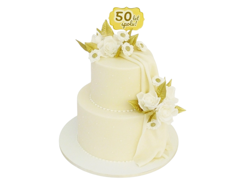 Slavnostní dort s bílými růžemi