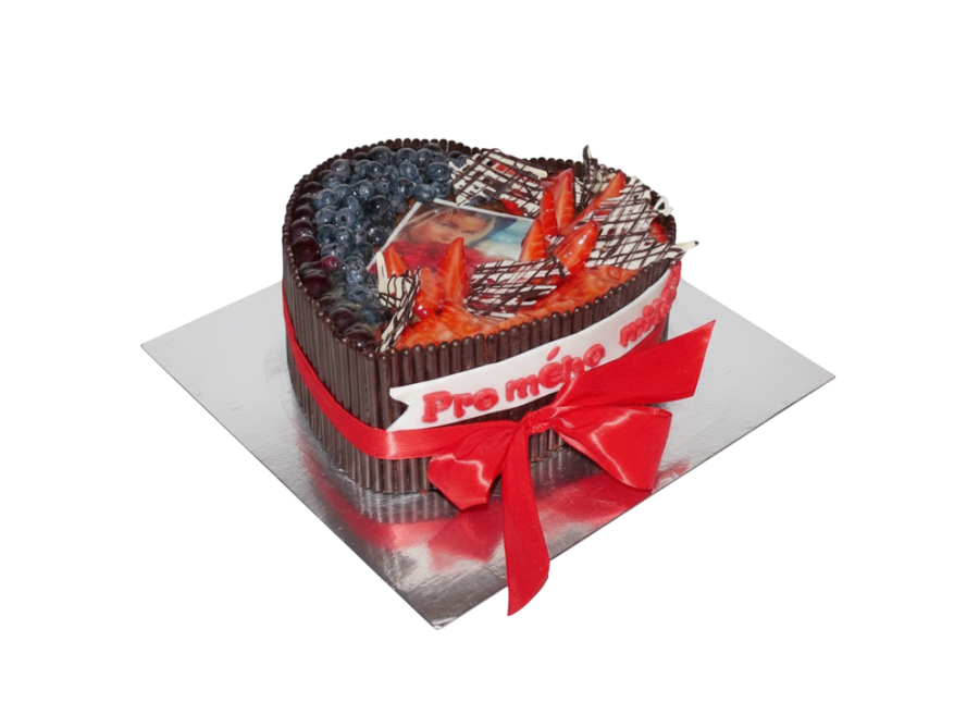 Čokoládový dort s ovocem