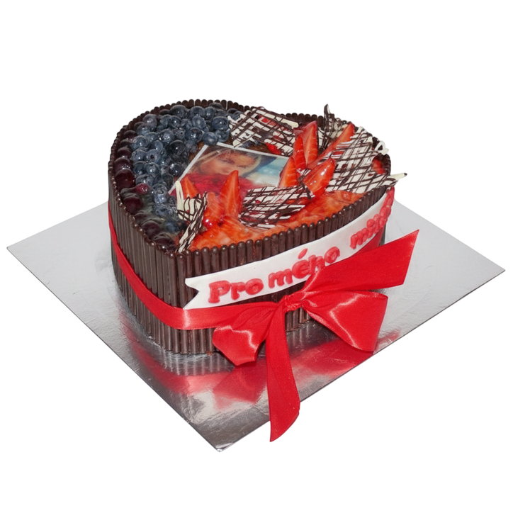 Čokoládový dort s ovocem