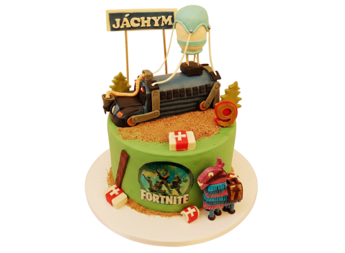 Dětský dort Fortnite - Battle Bus