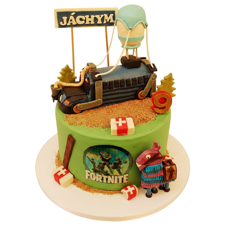 Dětský dort Fortnite - Battle Bus
