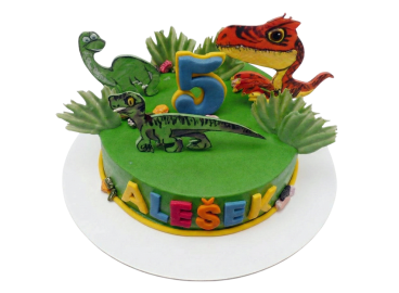 Dětský dort s dinosaury - kulatý