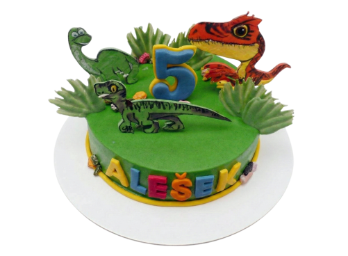 Dětský dort s dinosaury - kulatý