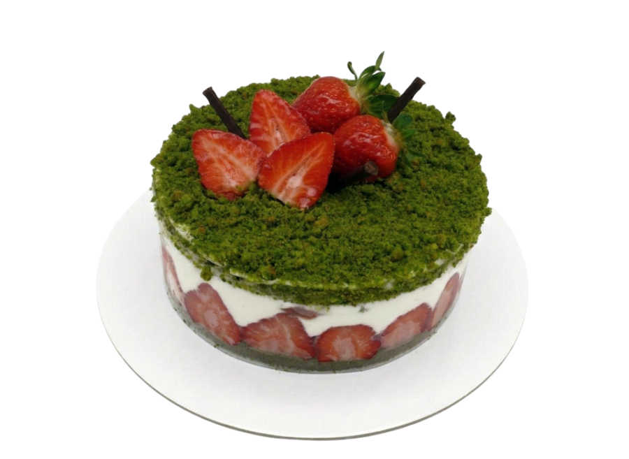 Mechový dort s jahodami