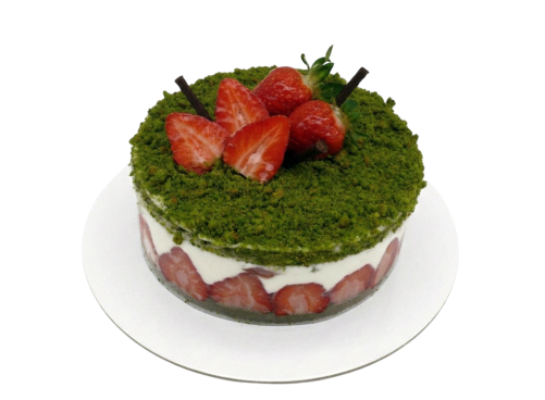 Mechový dort s jahodami