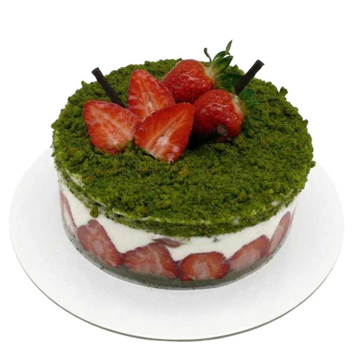 Mechový dort s jahodami