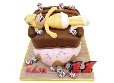 Modelovaný dort Homer Simpson