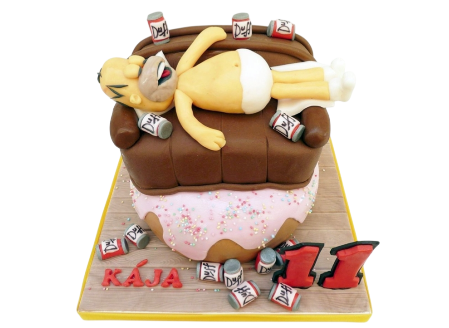 Modelovaný dort Homer Simpson