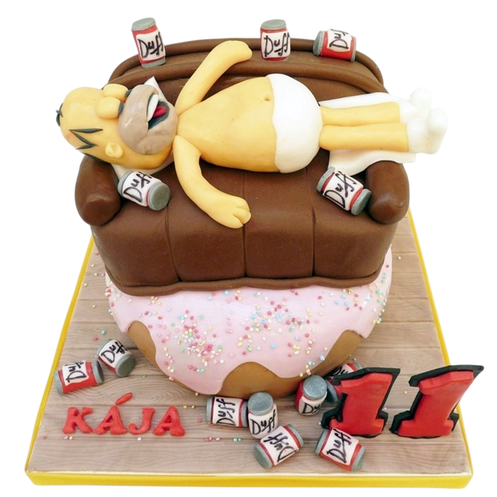 Modelovaný dort Homer Simpson