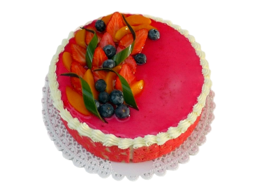 Smetanovo-jogurtový dort s ovocem