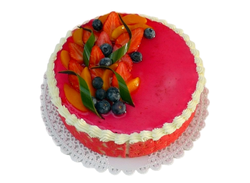 Smetanovo-jogurtový dort s ovocem