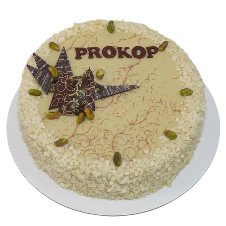 Pistáciový dort s Callebaut čokoládou