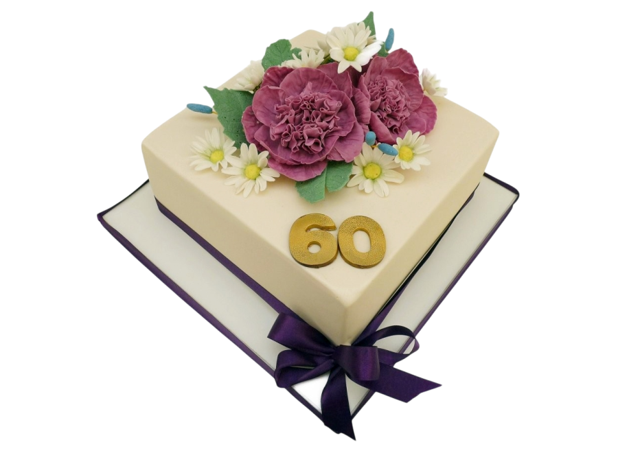 Slavnostní dort s pivoňkami a kopretinami