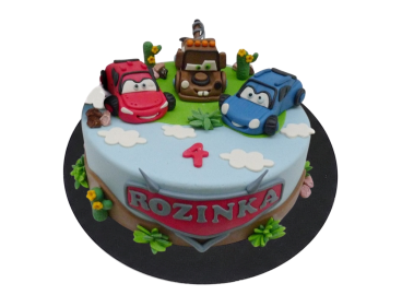 Dětský dort Auta - s mráčky