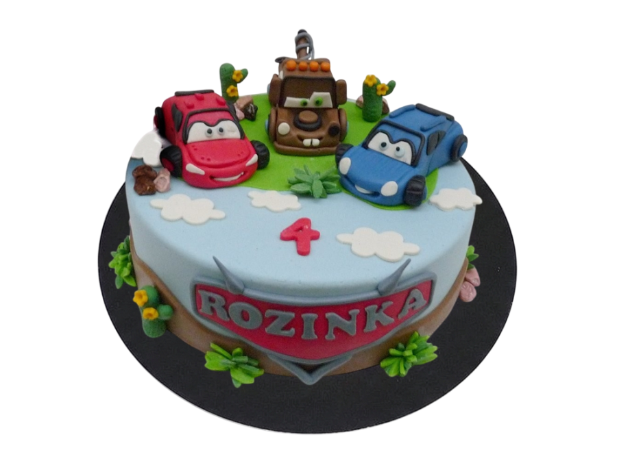 Dětský dort Auta - s mráčky
