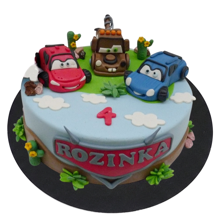 Dětský dort Auta - s mráčky