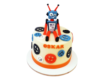 Dětský dort s robotem