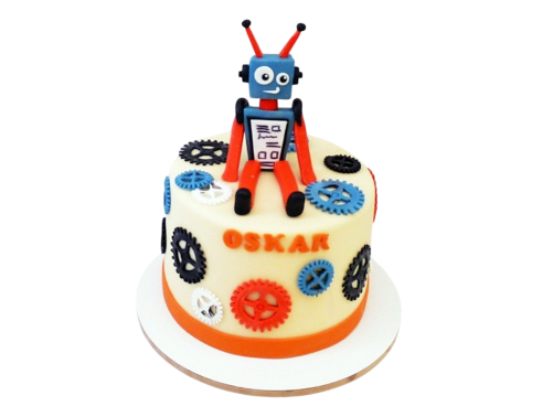 Dětský dort s robotem