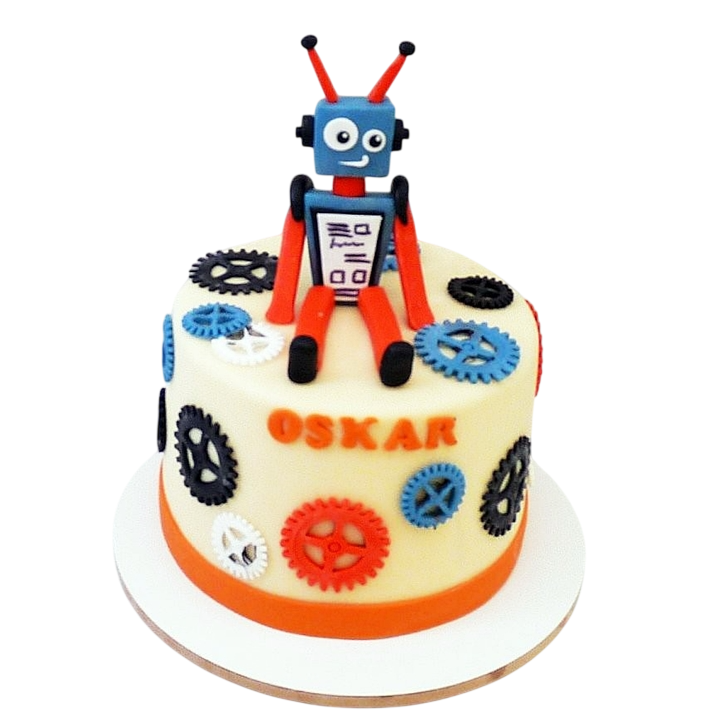 Dětský dort s robotem