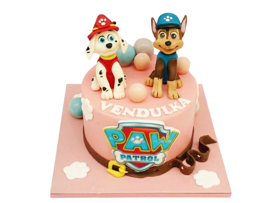 Dětský dort Tlapková patrola - s čoko koulemi