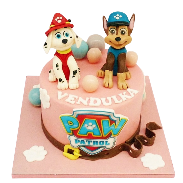 Dětský dort Tlapková patrola - s čoko koulemi