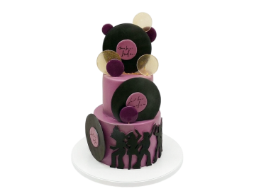 Tématický dort disco vinyl