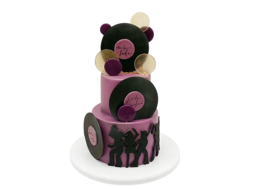 Tématický dort disco vinyl