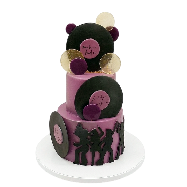 Tématický dort disco vinyl