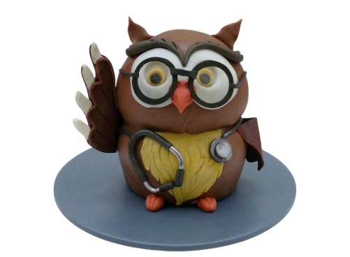 Modelovaný dort doktorka sova