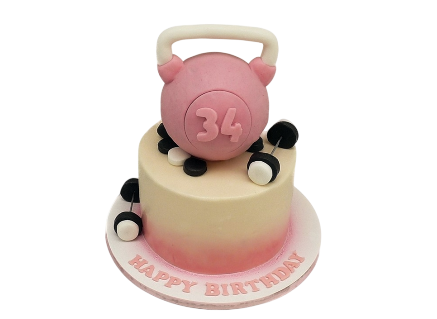 Tématický dort posilovací kettlebel