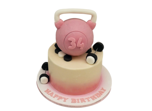 Tématický dort posilovací kettlebel