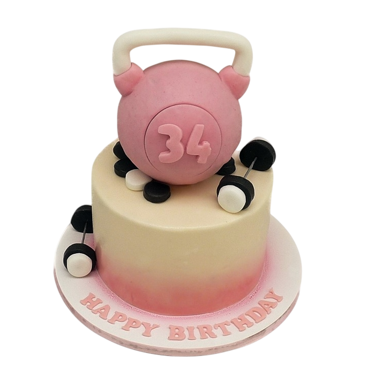 Tématický dort posilovací kettlebel