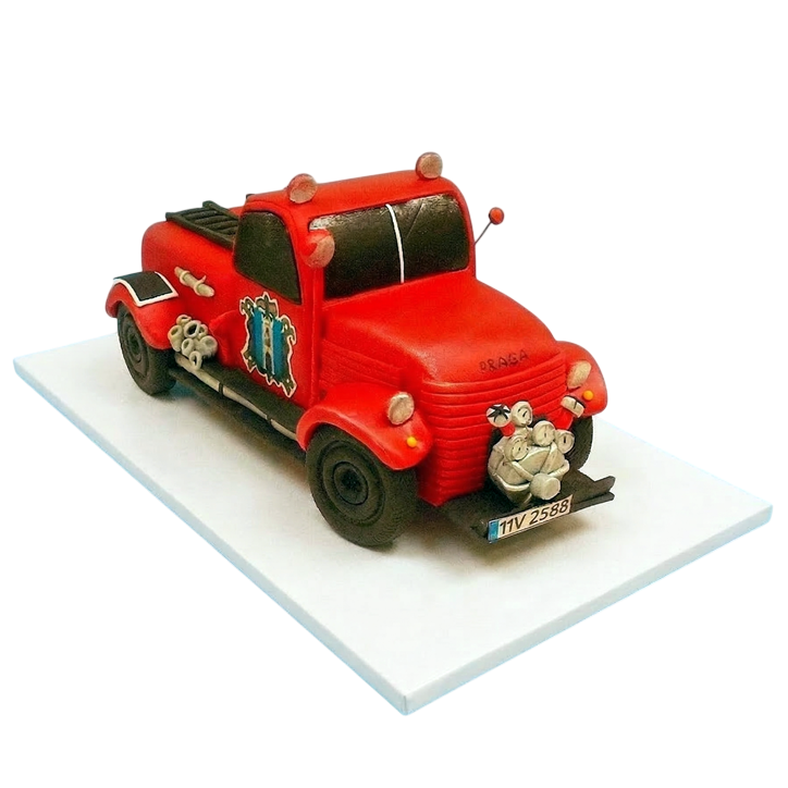 Modelovaný dort hasičský veterán