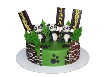 Tématický dort s pandami