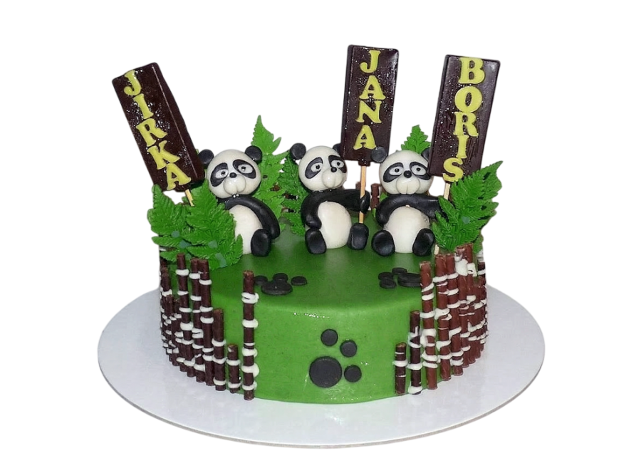 Tématický dort s pandami
