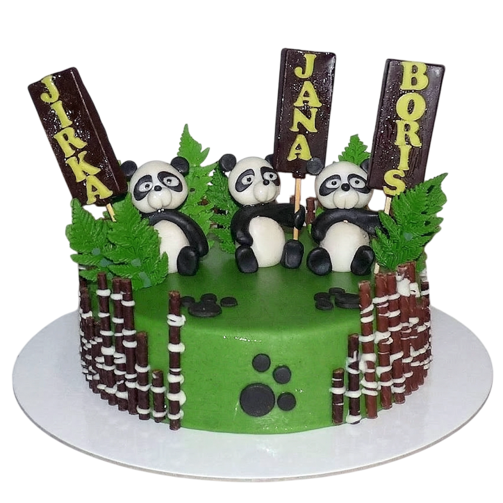 Tématický dort s pandami