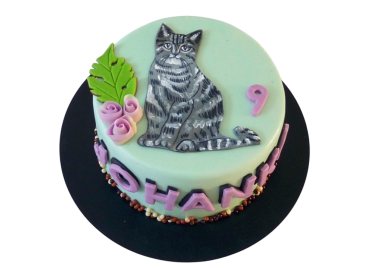 Tématický dort s kočkou