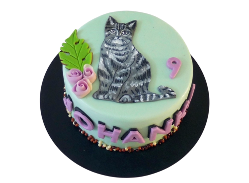 Tématický dort s kočkou